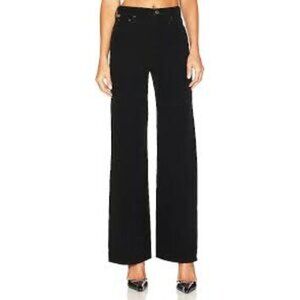 Citizens Of Humanity Paloma Baggy Corduroy Black High-Waist Wide-Leg Pants 25
